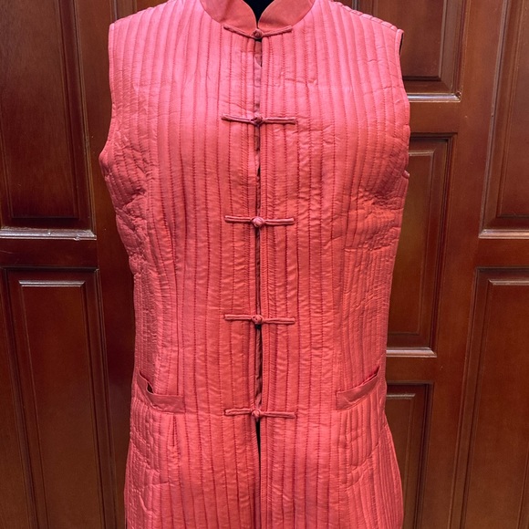 DUC LOI SILK-Double Sided Taffeta Red Vest - Picture 1 of 6